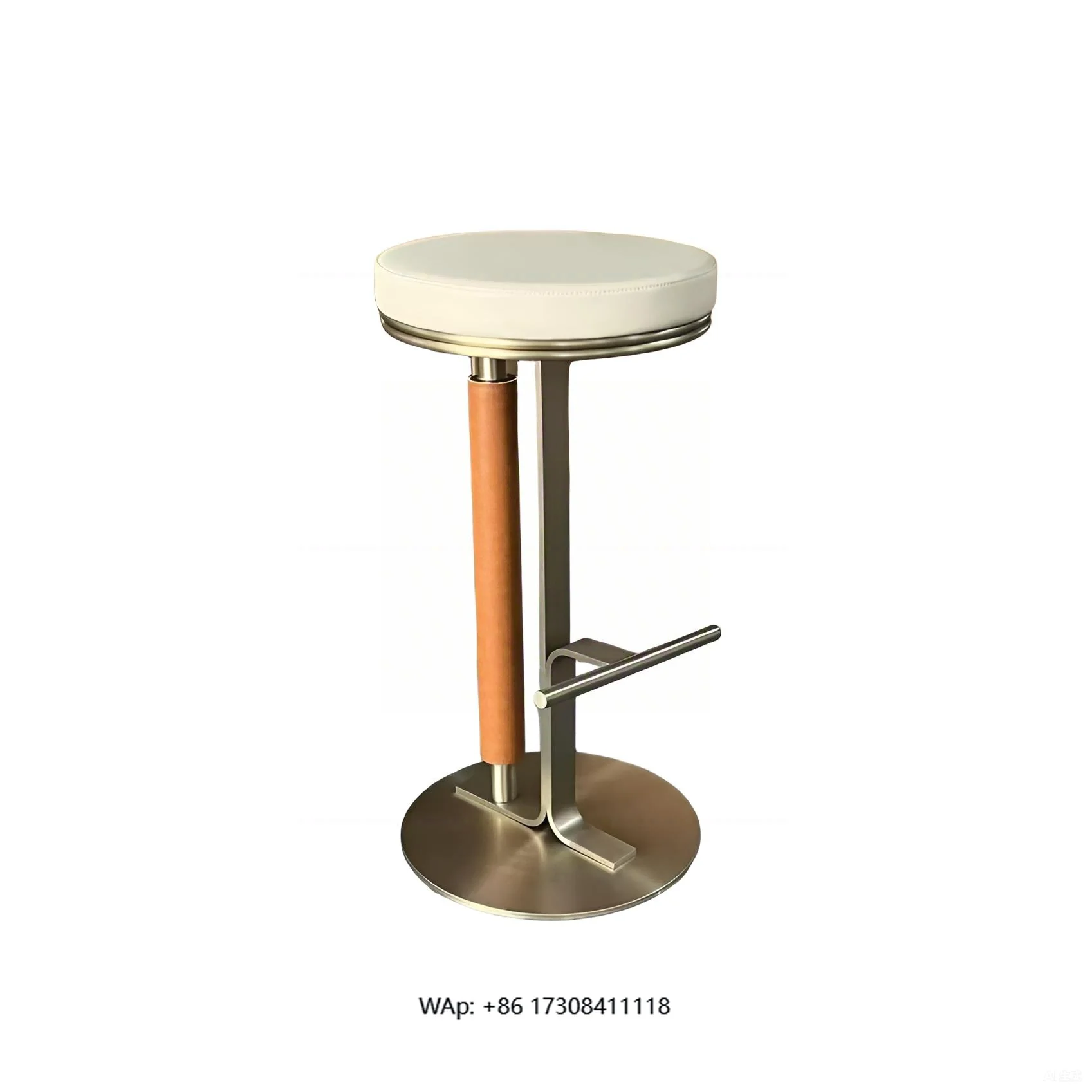 

Luxury Counter Stool Restaurant Stainless Steel Lift Swivel High Chair Modern Design Stool Kitchen Bar Cafe Family Hotel