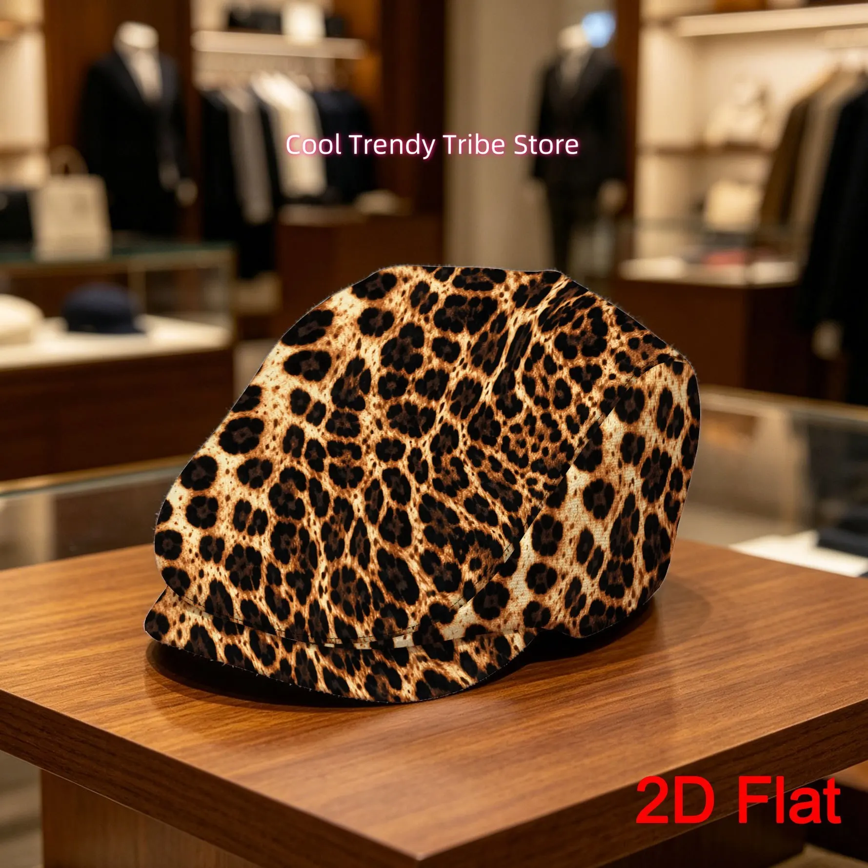 1pc Leopard Print Adjustable Flat Cap - Lightweight Suitable for - Wear, Non-Stretch Ivy/Gatsby Cap with Hand Washable, Suitable