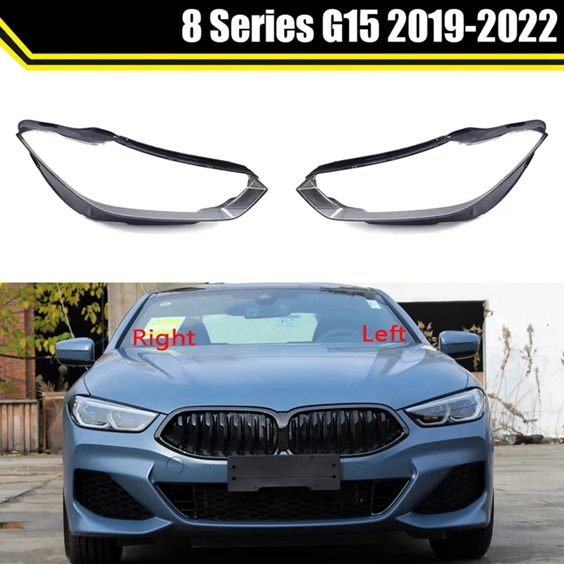 Front Headlight Transparent Cover Lampshade For BMW 8 Series G15 2019-2022 Headlamp Glass Lens Replacement Shell