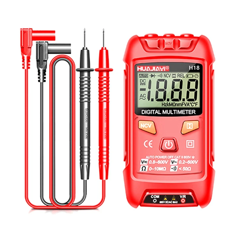 AT14 HUAJIAYI H18 Mini Digital Multimeter AC/DC Voltage Meter 1999 Counts Multimetro Ohm NCV Electricity Tools