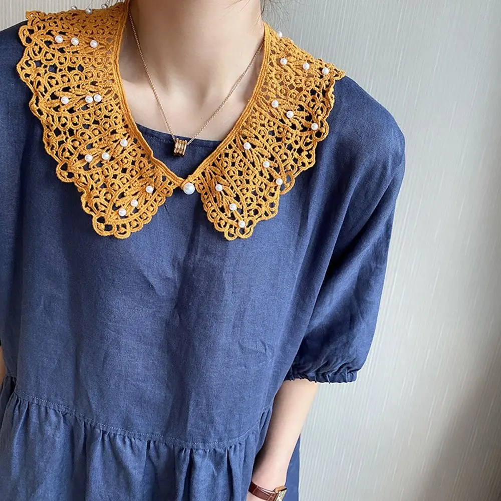 Retro Neck Ruff Mini Cape, Ajustar Roupas, Decote De Tecido De Renda, Meia Camisa, Colarinho Falso, Colarinho Destacável