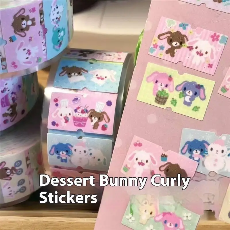 500 قطعة/لفة ملصقات زخرفية، ملحقات إبداعية - ملصقات ملاحظات يدوية بتصميم أرنب السكر كاواي #2