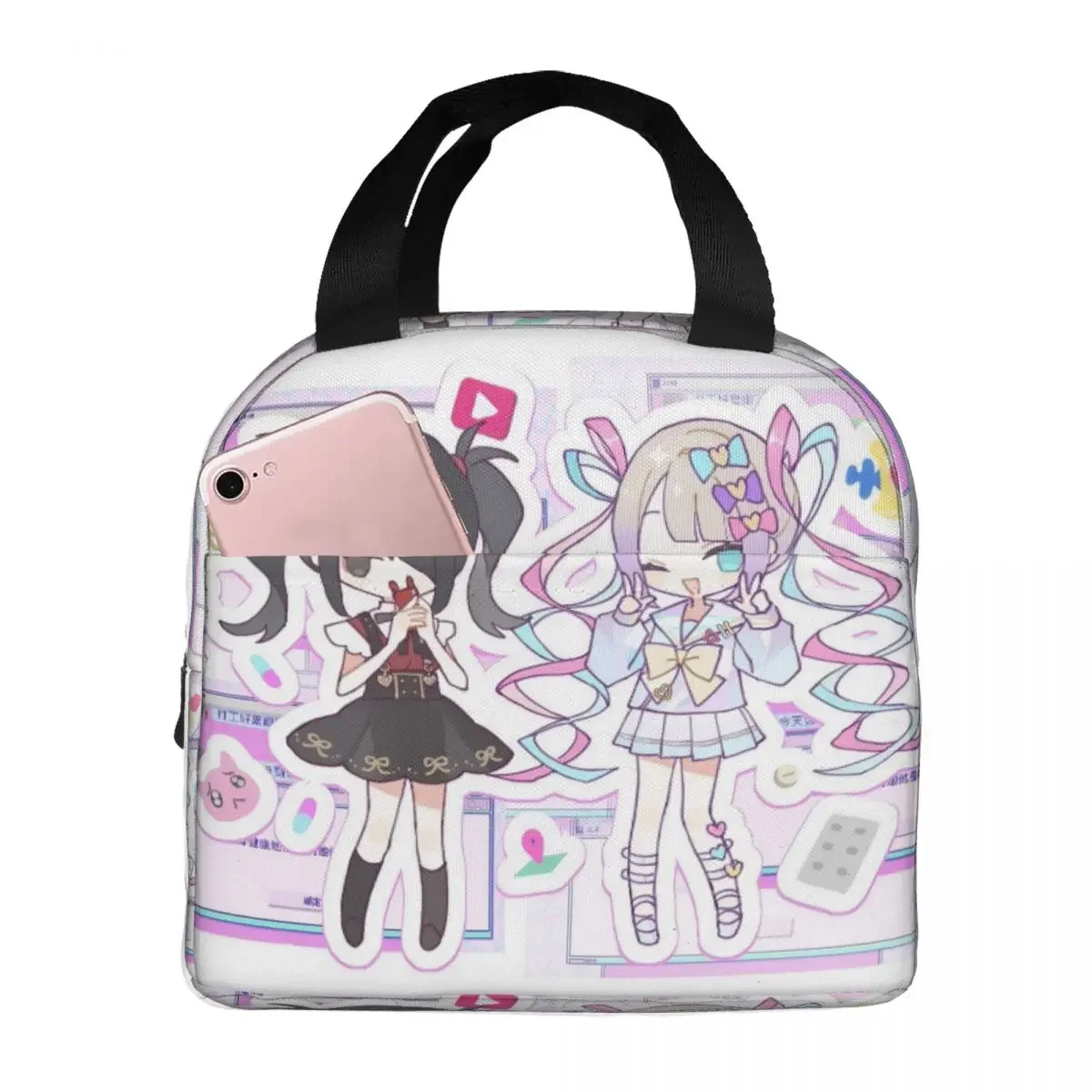 KAngel Ame-Chan Anime Game Insulated Lunch Bags Thermal Bag Meal Container Needy Girl Overdose Tote Lunch Box Storage Bags Work