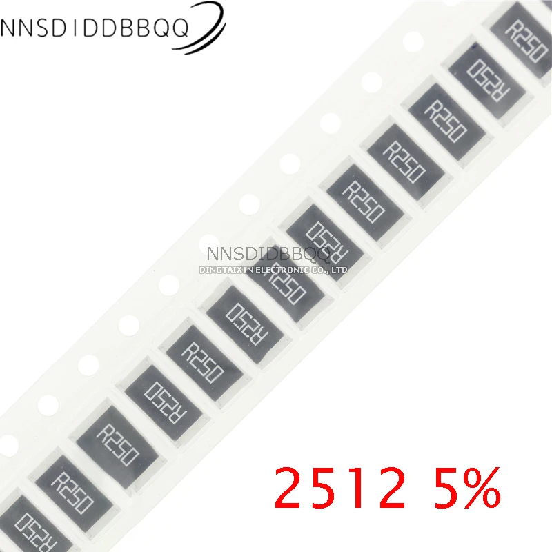 Resistencias de Chip SMD de 1W, 100 piezas, 2512, 5%, 0R-10M, 0, 10, 100, 220, 470 ohm, 0R, 10R, 100R, 220R, 470R, 1K, 2,2 K, 4,7 K, 10K, 100K, 1M, 10M