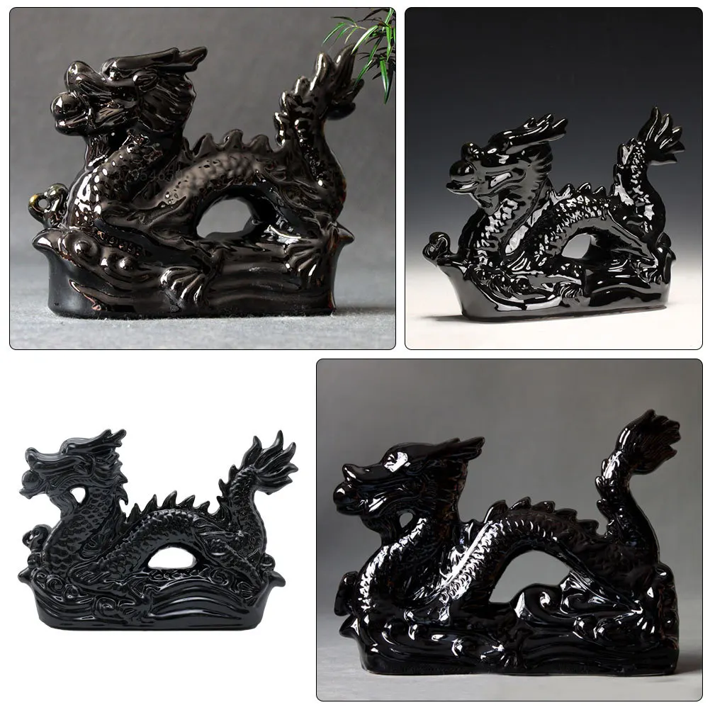 

Ceramic Dragon Statue Chic Desktop Decor Ceramic Craft Small Dragon Ornament Creative Indoor Tabletop Decoration