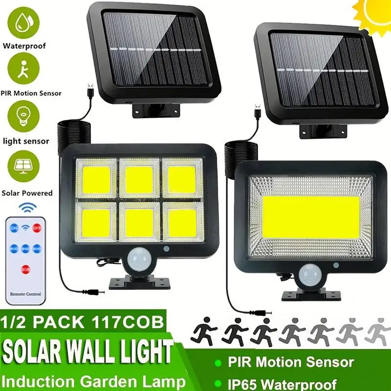 

Solar Powered LED Intelligent Induction Street Light Waterproof Outdoor Garden Lighting Spotlight Super Bright Garden Wall Light