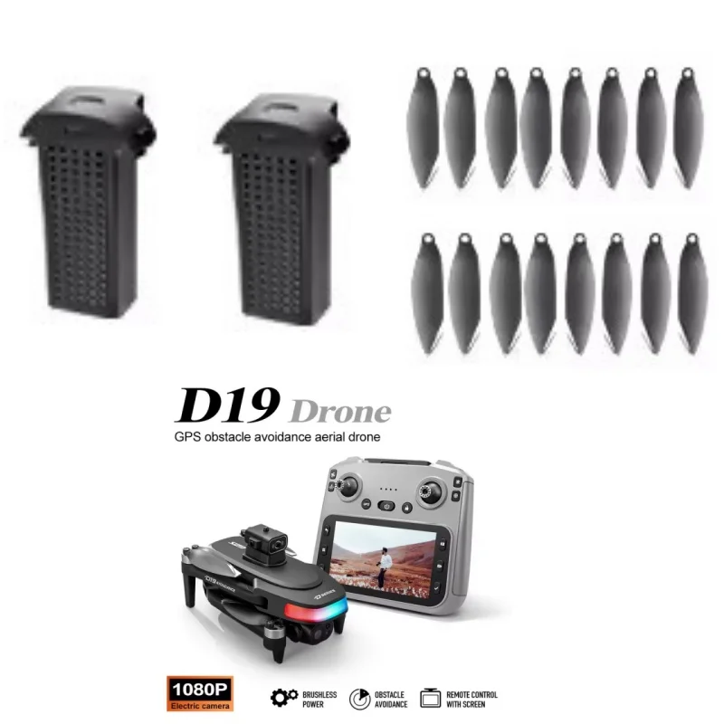 D19 GPS Drone Battery 3.7V 1200MAH Battery/Propeller For D19 Screen Drone Battery Blades D19 Dron Battery D19 GPS Drone Toys