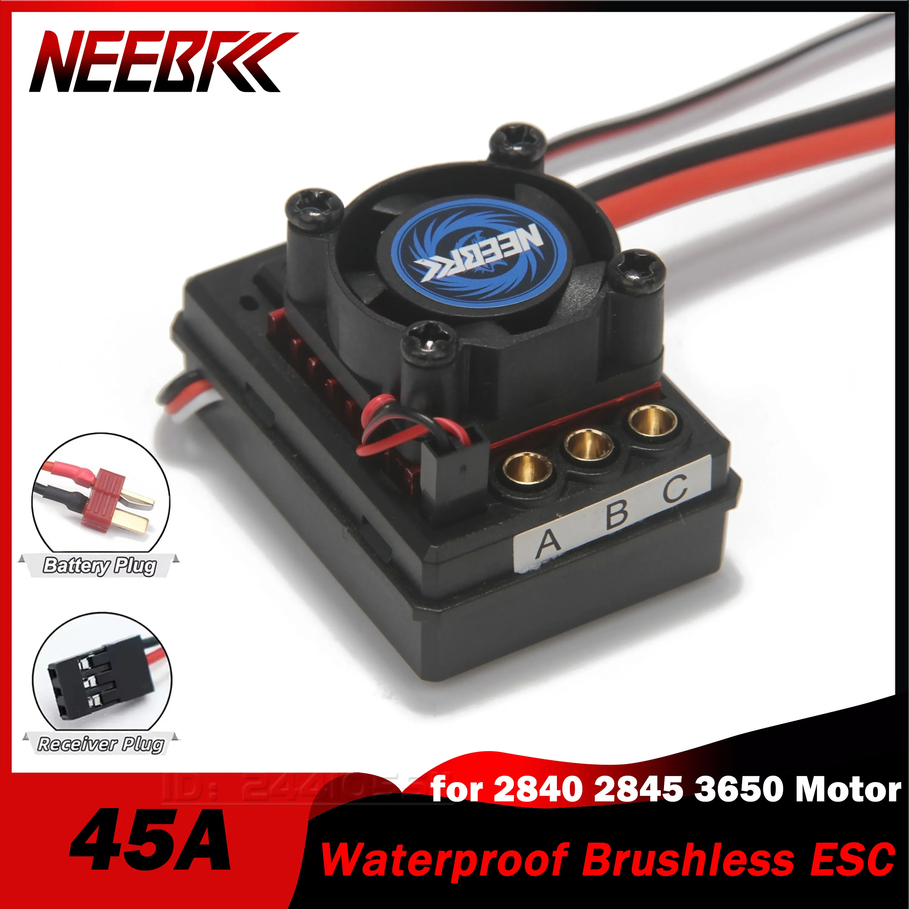 

NEEBRC 45A Brushless ESC 6V/3A 2-3S for 2840 2845 3650 Motor RC Car SCY 16102 PRO MJX HYPER GO 14302 WLtoys 124017 Upgrade Parts