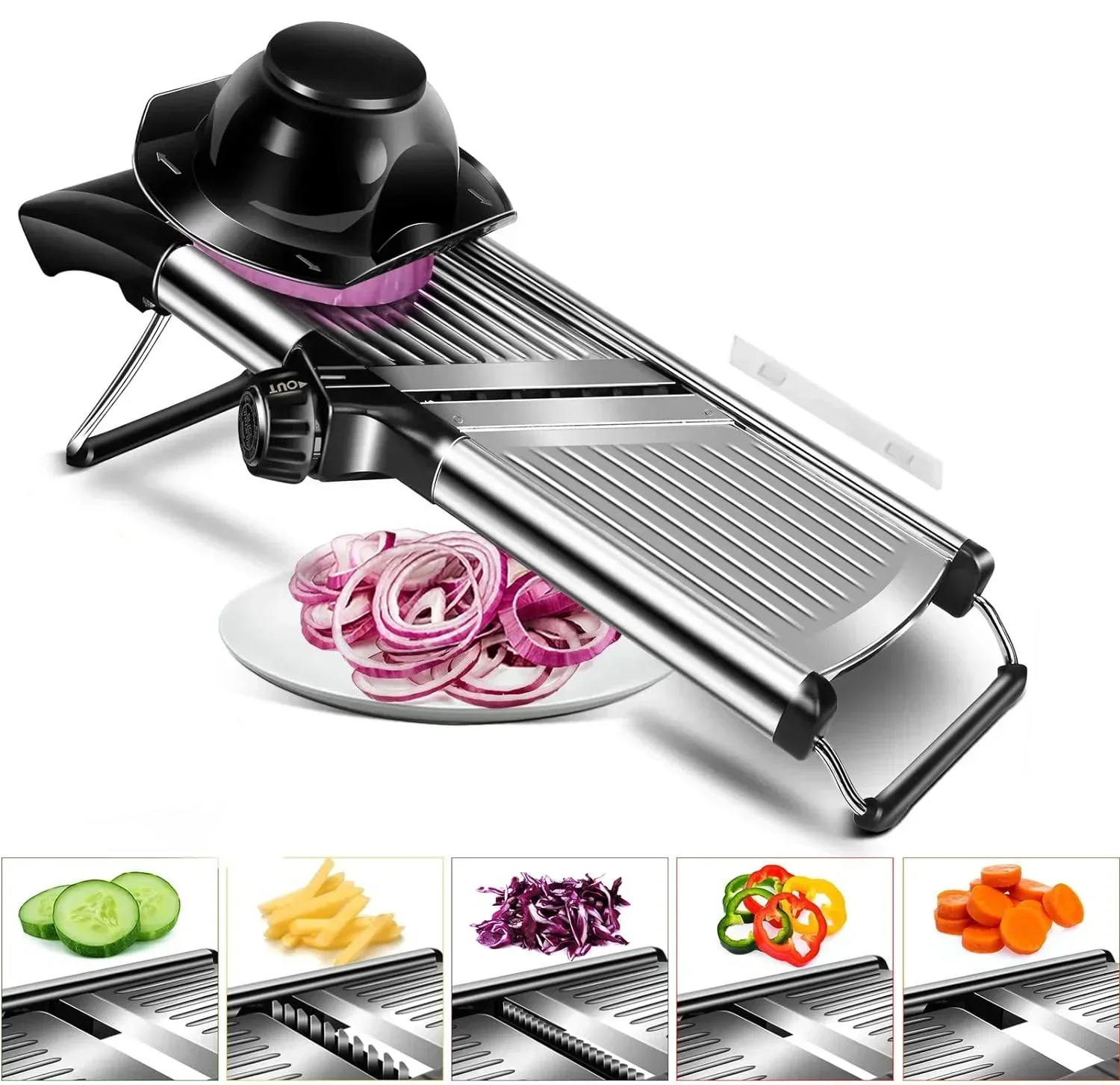 Mandoline Slicer for Kitchen Adjustable Mandolin Slicer Stainless Steel Food Slicers Vegetable Cutter Potatos Onion Slicer Tools