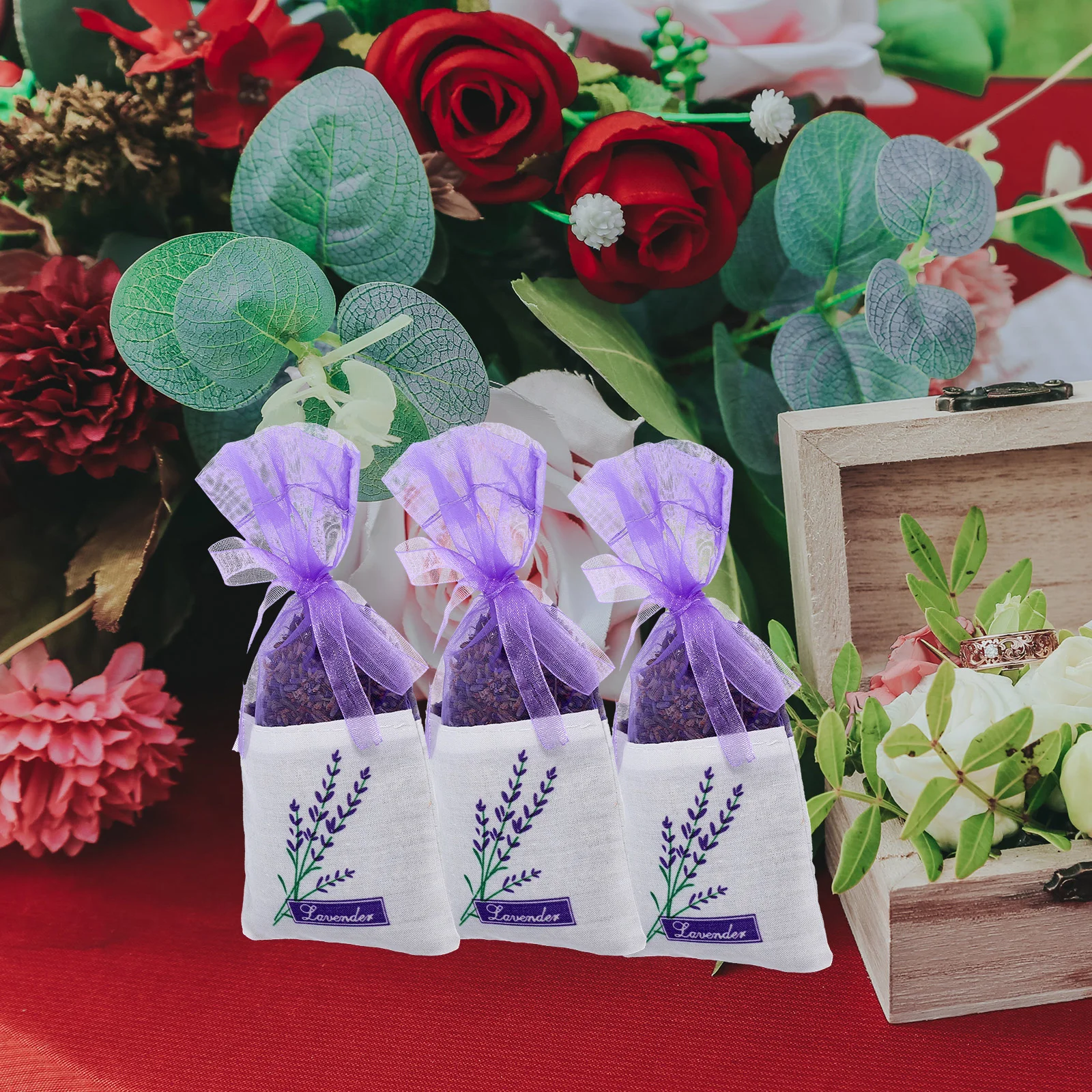 25 Pcs Lavender Bags Drawstring Wedding Favor Packaging Sachet Candy Small Gift Vanity Drawers