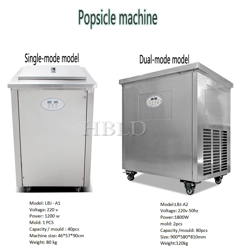 Popsicle Machine Commercial Ice Pop Production Machine, 80pcs Capacity Frozen Treat Equipment