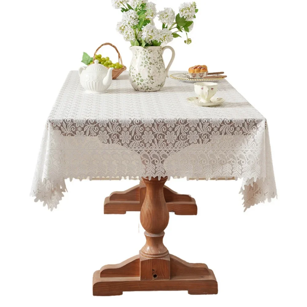 Elegant lace embroidered tablecloth for For Weddings everyday dining and special events with delicate macrame design