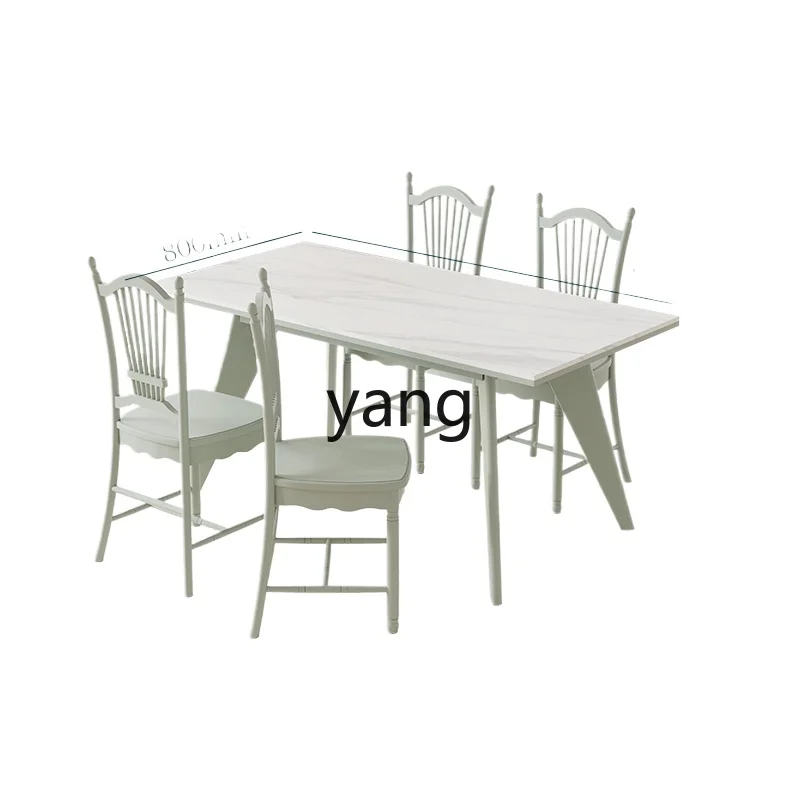 

LXL Green Stone Plate Dining Tables and Chairs Set Living Room Restaurant Home Small Apartment Dining Table