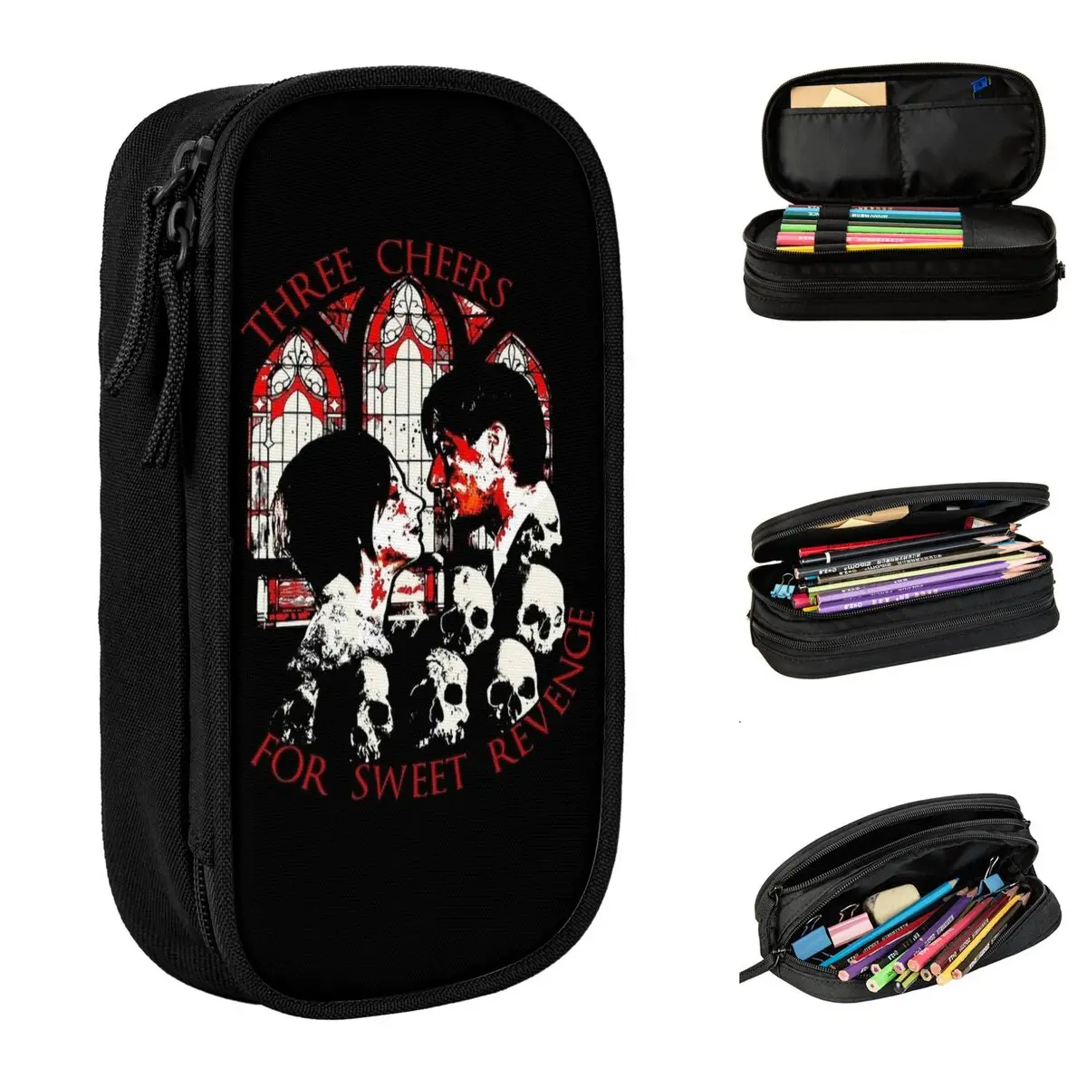 Mcr Band Punk Rock Pencil Case Classic My Chemical Romance Pen Holder Bags Student Big Capacity Students School Gifts Pencil Box