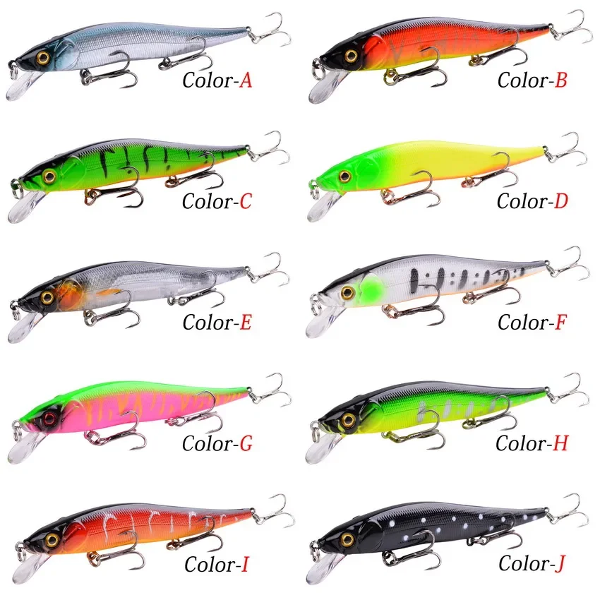 1PCS Minnow Fishing Lure 12cm/13g 3D Eyes Artificial Bait Crankbait Wobbler Hard Bait Bass Perch carp Fishing Tackle SwimBait