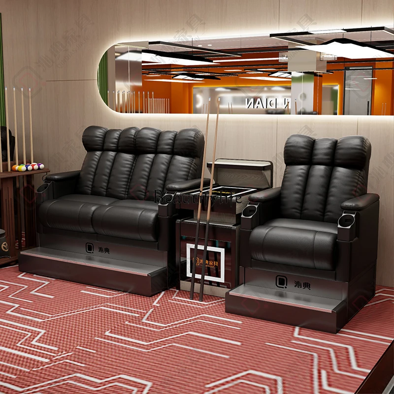 

High-end Viewing Chair Sofa Rest Area Black Sofa Three-seater