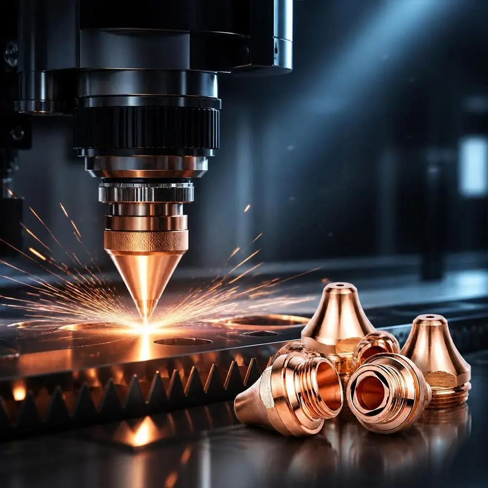 Copper Laser Nozzle Laser Cutting Nozzle Beveling Structure High Concentricity Bevel Cutting Nozzle Single Layer Option
