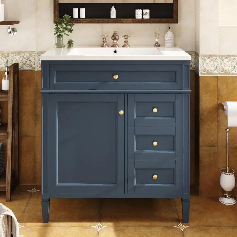 S81c5f5fac7a84b14b4d26353040dbc034 30 Inch Modern Bathroom Vanity with Single Sink and Storage Drawers
