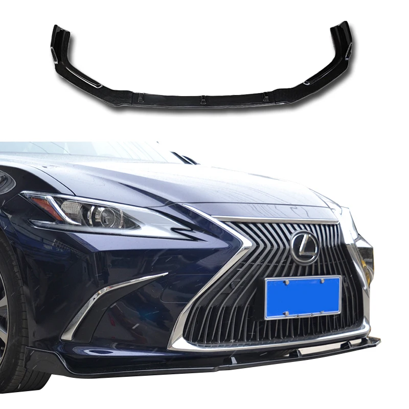 New Design Front Bumper Lip Diffuser Splitters Body Front Lip For LEXUS ES 200 260 300 2018 to 2022 By Carbon Fiber Glossy Black