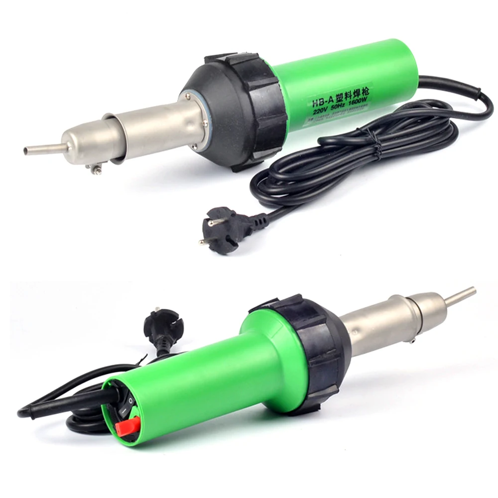 AC220V 1600W Plastic Welding Gun Machine Electric Hot Air Gun Plastic Welding Torch + Heating Core + Flat Head Accessories