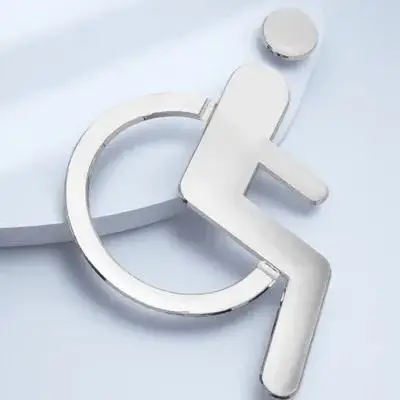 Disabled Wheelchair Restroom Sign Toilet Sign Plate High Grade Material Simple Installation for Public Facilities