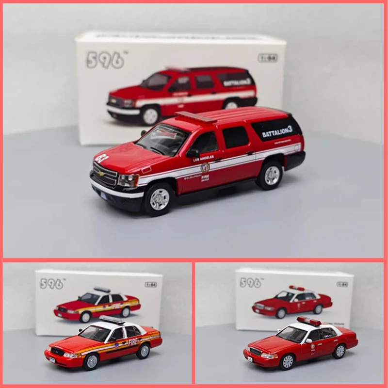 596 modelo 1:64 Ford Victoria CV/suburban B3 motor de bomberos aleación simulación coche modelo colección exhibición ornamento juguete para regalo
