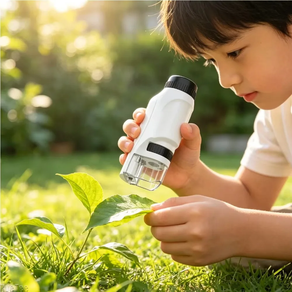Microscope 60-120x Lab Handheld Microscopes Battery Powered Microscope With LED Light Kids Science Microscopes