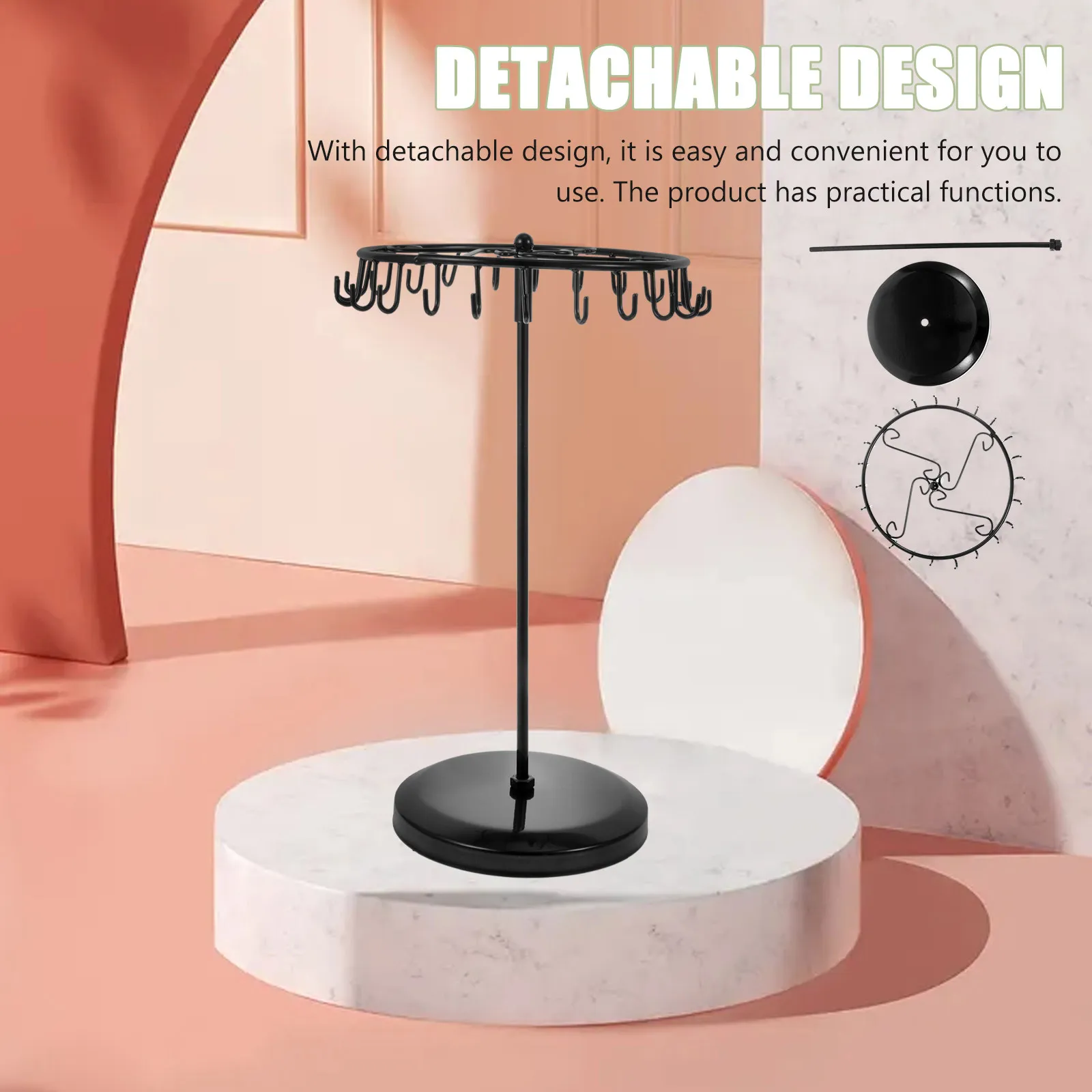 

Jewelry Display Stand Earring Organizer Detachable Design Sturdy Durable Wear Resistant Iron Material Earring Display Stand