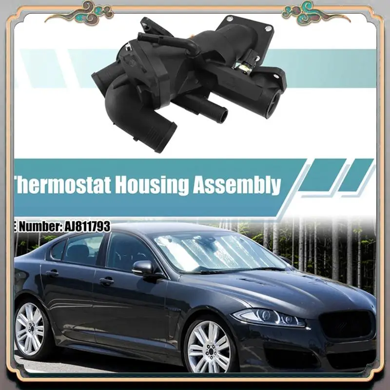 

A73Q-Car Engine Cooling Water Thermostat Housing Assembly For Jaguar S-Type XF XJ8 XK8 XKR Accessories Parts AJ811793 AJ810214
