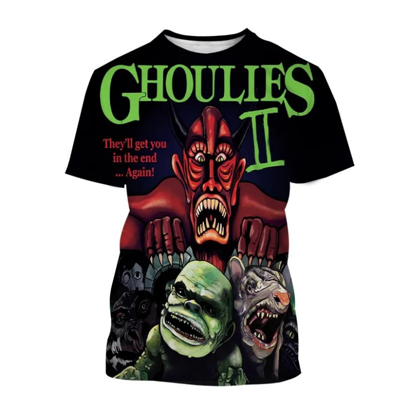 

Hot Selling T-shirt for Men New Ghoulies 3D Printed T-shirt Movie Monster Demon and Women Fashionable Round Neck Short-sleeved