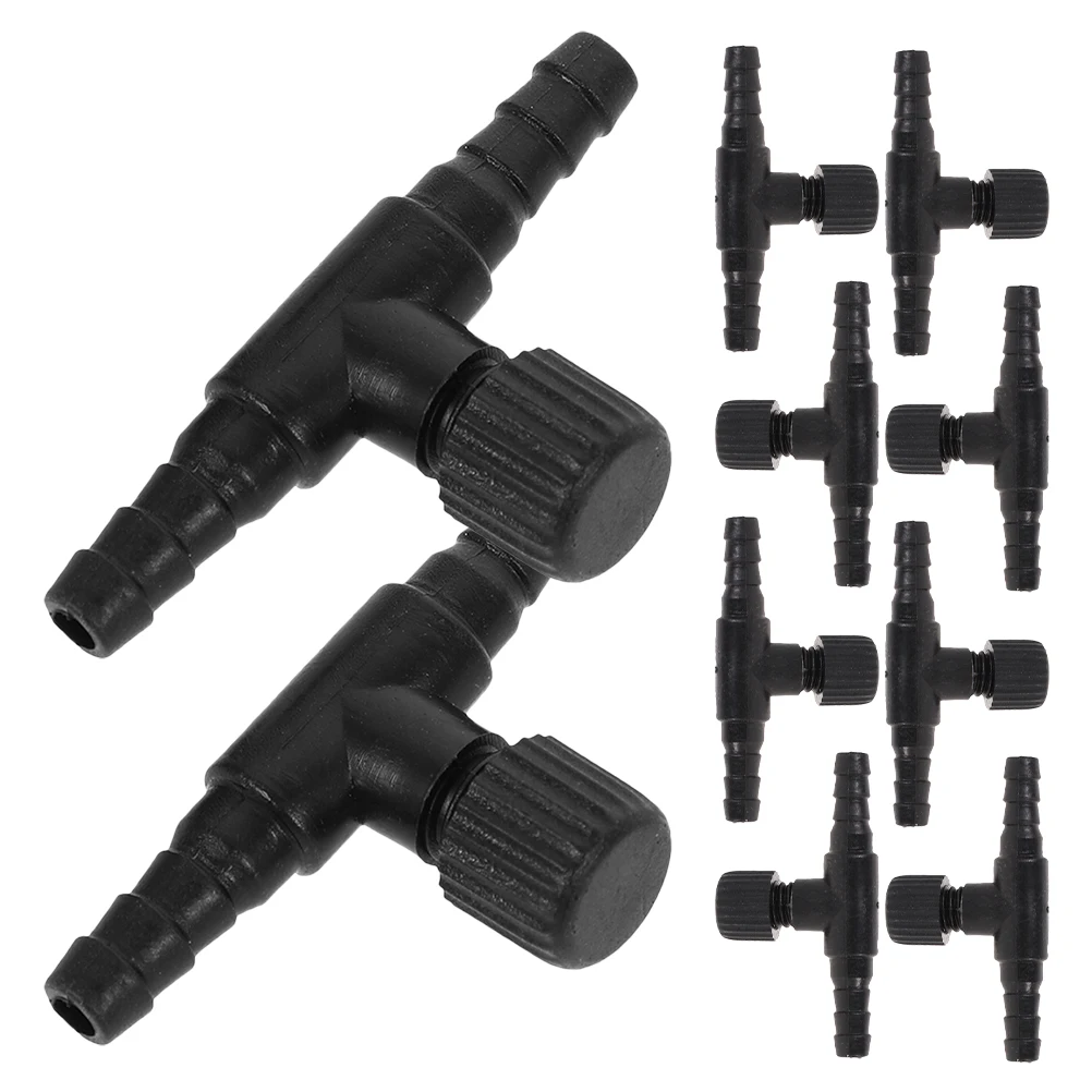 

10pcs Fish Tank Air Pump Control Valve T Shape 5mm Air Tubes Adjustable Aquarium Gang Valve Aquatic Accessories Hose Connector