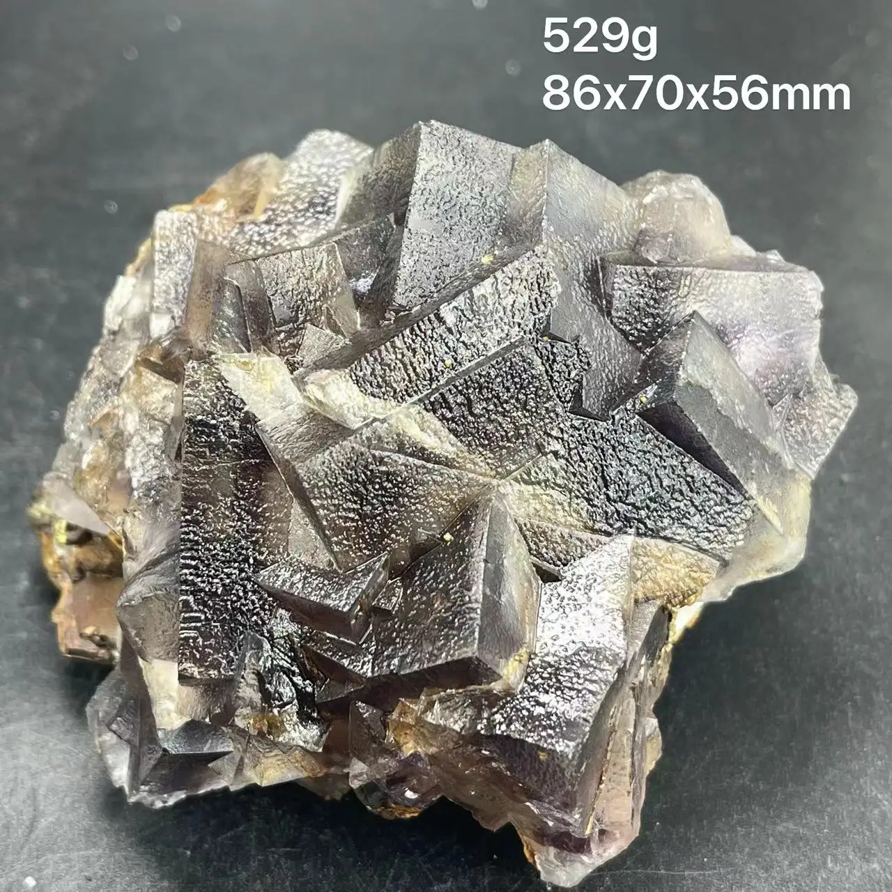 

New Natural Inner Mongolia Phantom Fluorite, Pyrrhotite, Siderite, and Black Tungsten Healing Crystal from Huanggangliang