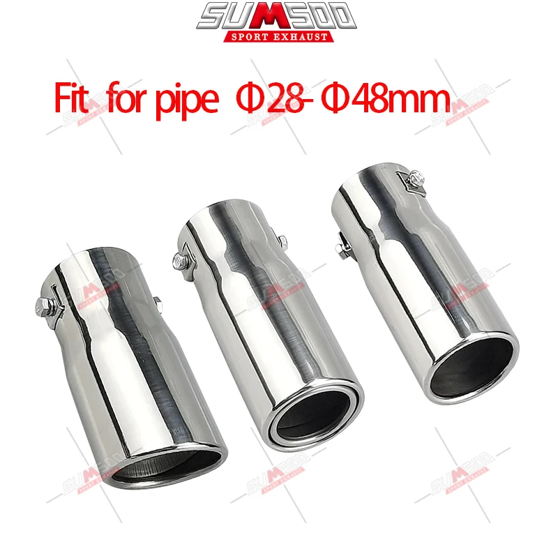 Car Tail Rear Chrome Round Exhaust Pipe Tail Muffler Tip Stainless Steel Car Rear Tail Throat Liner Accessories Car Styling