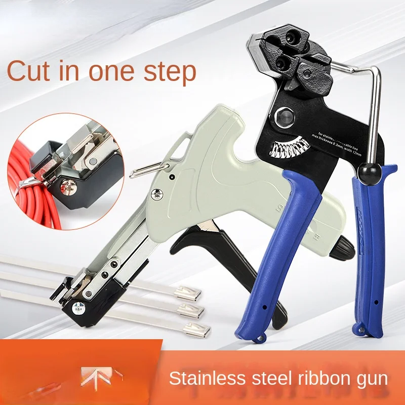 Stainless Steel Ribbon Grab Self-Locking Ribbon Cutter Tighten Belt Tool Packer Stainless Steel Ribbon Cable Tie Pliers