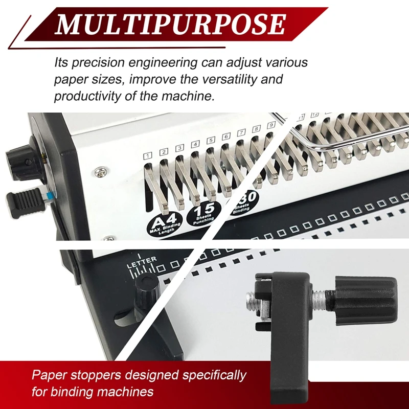 Hot Wire Binding Machine Paper Stopper, Adjustable Side Margin Guide For Precise Alignment