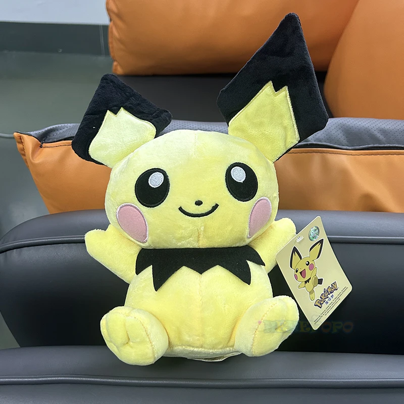 20cm Kawaii Original Pichu Pikachu Plush Doll Pokemon Peluche Stuffed Toy Elf Ornaments Gift for Kids images - 6