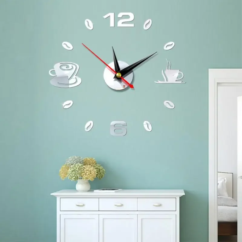 Diy Wall Clock Frameless Modern 3D Wall Clock Mirror Sticker Clock for Home Office Hotel Restaurant School Decoration