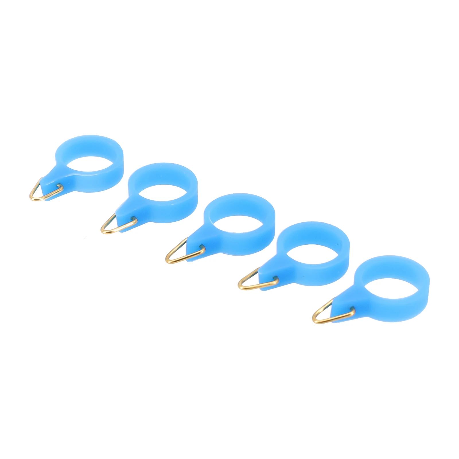 Efficient Lure Storage Solution Fishing Rod Hook Keeper Fly Pole Rubber Rings Metal Holders 5PCS SML Blue+Golden