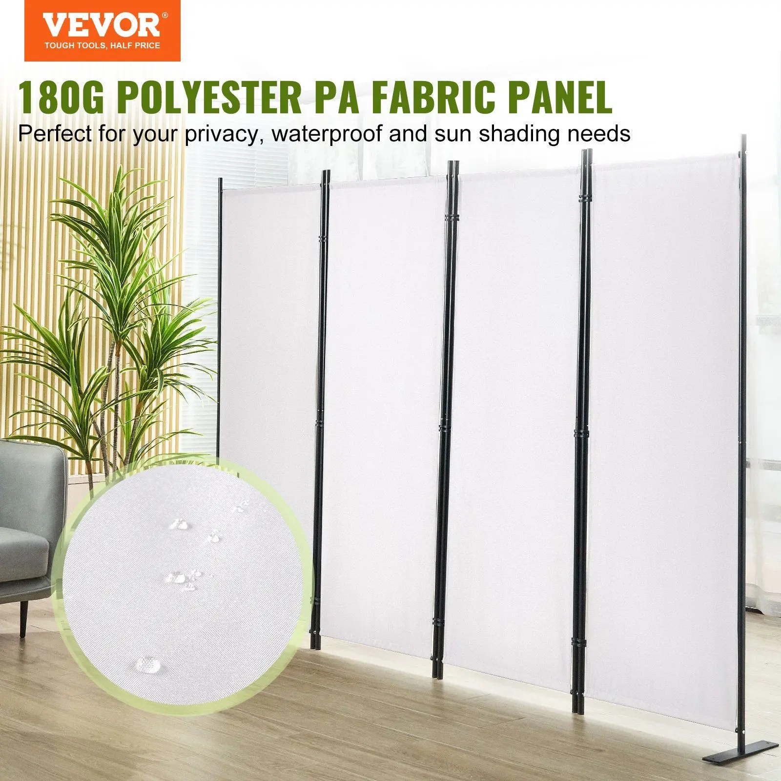 Room Divider, 5.6 ft Room Dividers and Folding Privacy Screens (4-panel), Fabric Partition Room Dividers for Office, Bedroom, Di