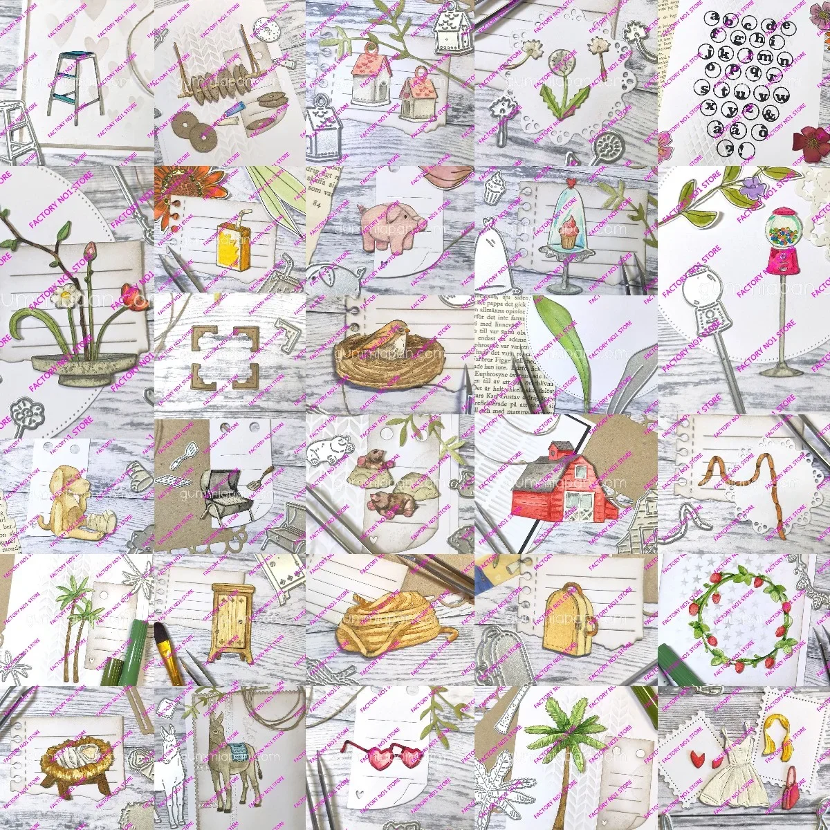 Small Birdhouses Sewn Pig 2024 New Metal Cutting Dies Scrapbook Embossed Paper Card Album Craft Template DIY Handmade