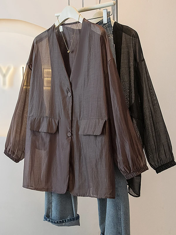

High-End European Style Women's Summer Lightweight Breathable Sun Protection Open Cardigan plus Size Slimming Outerwear