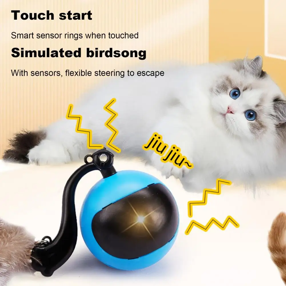 Sound Effects Cat Toy Remote Control Cat Toy Ball with Automatic Moving Feather Usb Rechargeable Motion for Indoor for Cats