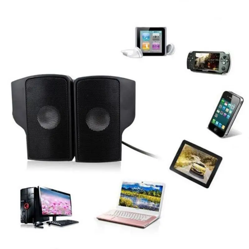 Computer Speakers External Clip On Computer Speakers USB Powered Wired Multimedia Mini Soundbar For PC Computer Laptop Speakers