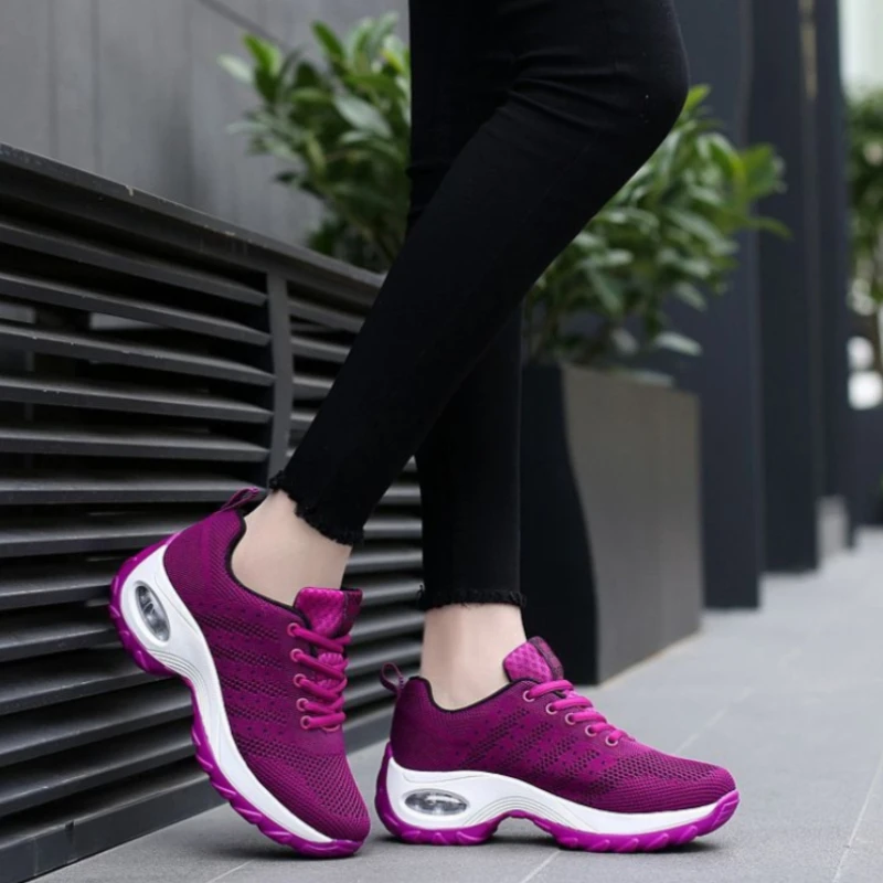 Women Professional Dance Shoes Shuffle Hip Hop Sneakers Soft Sole Breathable Mesh Air Cushion Stage Trainers view 2
