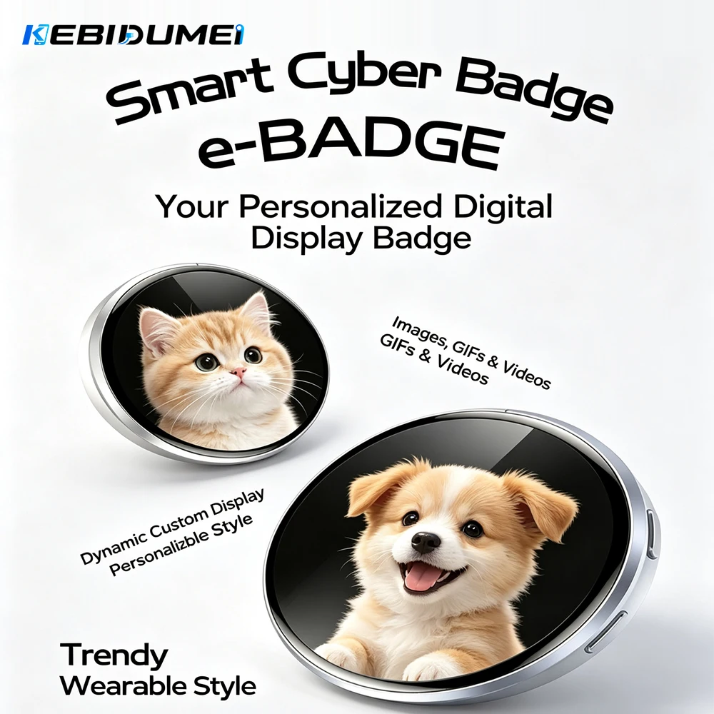 KEBIDUMEI Dynamic Electronic Badge Display Pin 1.7 In Touch Screen Anime E-Badge For Game Peripherals Excellent Fans Friend Gift