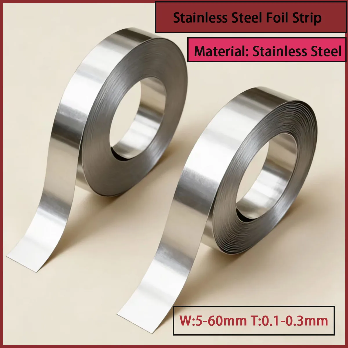 Stainless steel narrow strip with  width of 5-60mm  thickness of 0.1-0.3mm is widely used in electronic component shielding