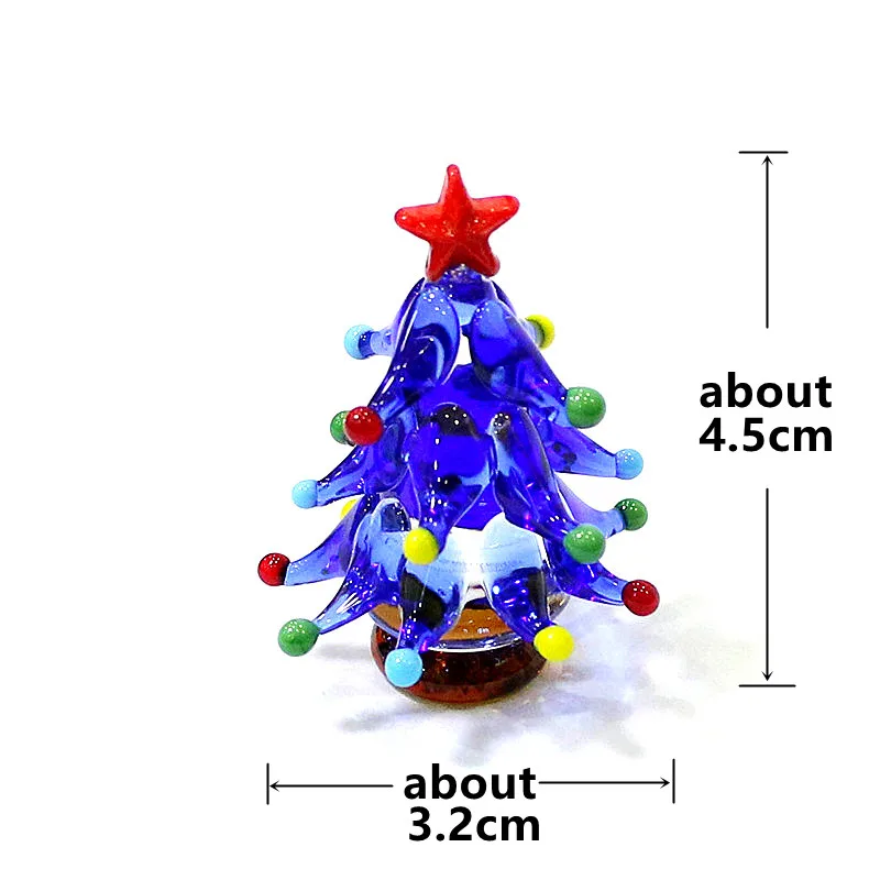 New Mini Christmas Tree Glass Ornaments Cute Xmas Decoration for Home Tabletop Decor Creative Festival Party New Year Noel Gifts
