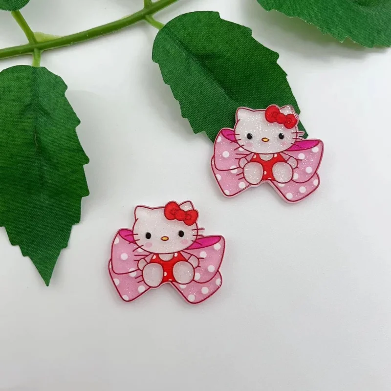 10pcs Acrylic Cartoon Cute Cat Pendant Charm DIY Earrings Accessories Bracelet Floating Jewelry ccessories