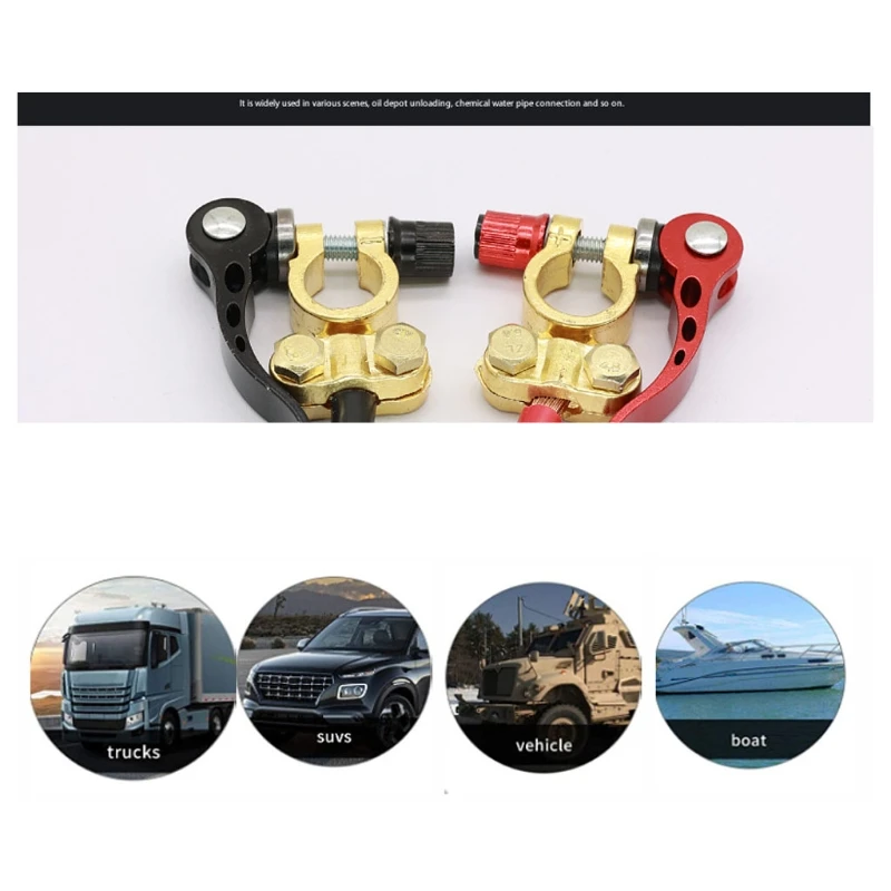 QM 1 Pair Tool-free Quick Disconnect Battery Main Cable Terminal Shutdown Connector 12V 6V 24V Boat Truck Tractor