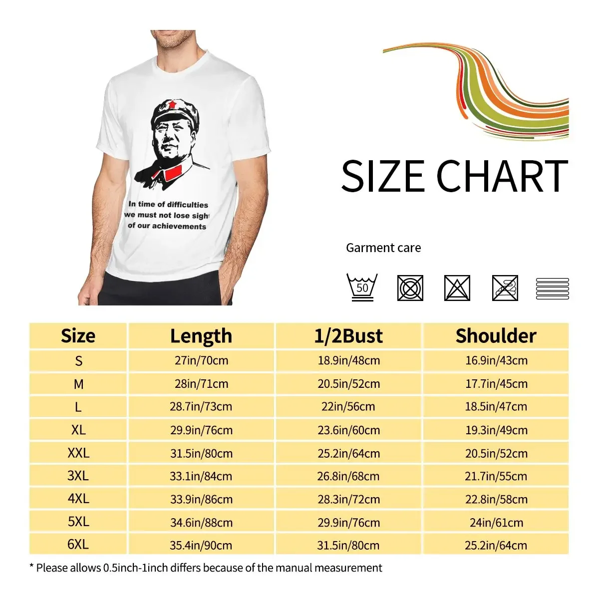 Mao Zedong T-shirt Men Print Round Neck T-shirt Summer Fashion Short Sleeve Cotton T Shirt